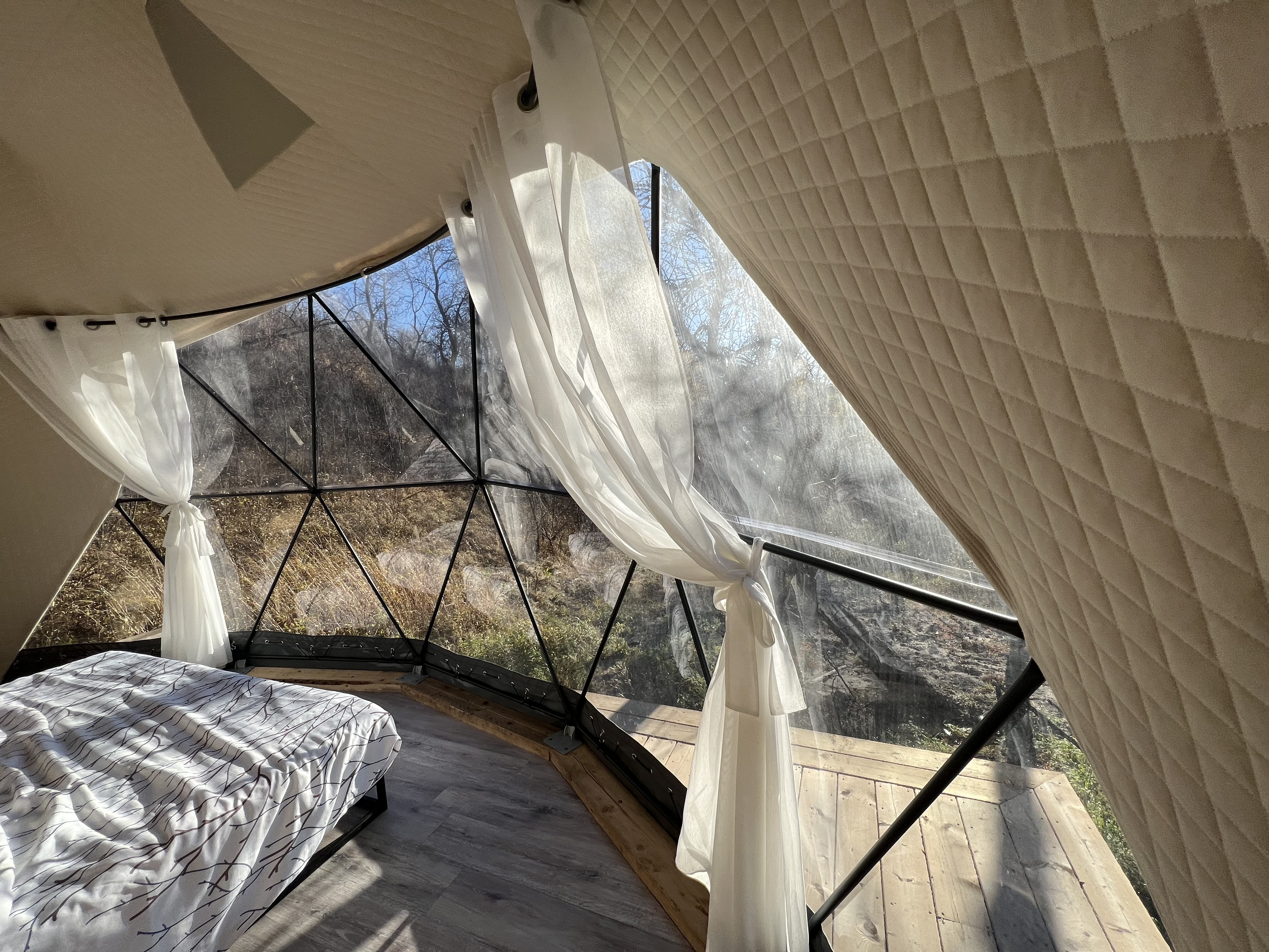 interior of a comfortable glamping cabin on ways to elevate your glamping experience