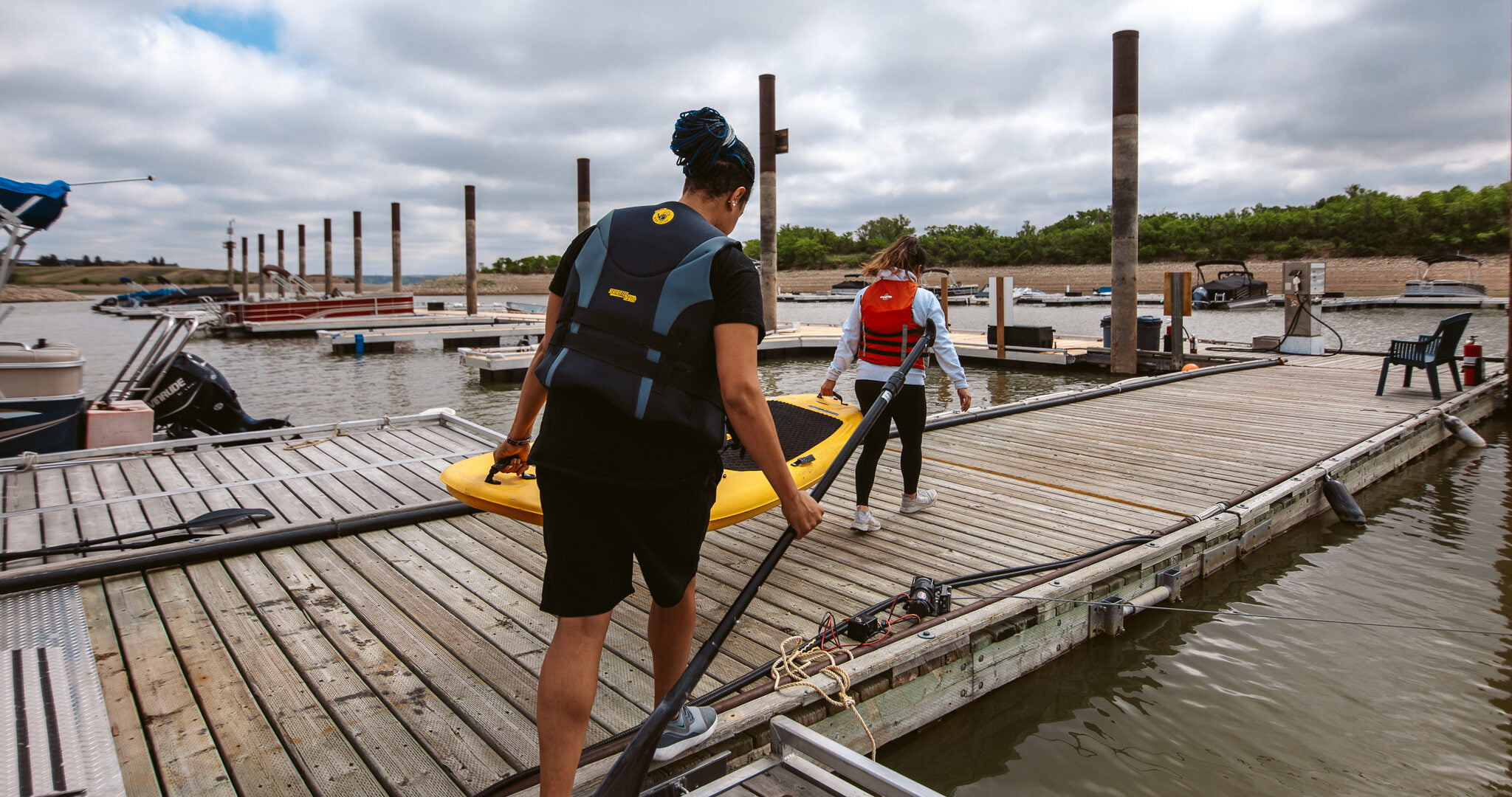 Two women at a team building or corporate retreat at Glamping Resorts